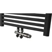 Wiesbaden Onderblok Radiatoraansluitset 16x2,0 +15 Knel Recht Midden Aansluiting Geborsteld Staal (RVS Look)