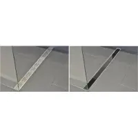 Wiesbaden Glasrooster voor douchegoot 80 x 7 cm glanzend zwart