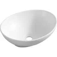 Wiesbaden Barco waskom ovaal 40 x 33 x 14,5 cm keramiek mat wit
