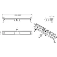 Mueller Luxa RVS douchegoot 80x7cm met muurflens