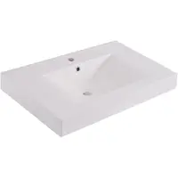 Xellanz Tigris wastafel enkel met 1 kraangat 60x46x8 cm kunstmarmer glans wit