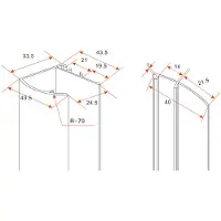 Wiesbaden muurprofiel voor glaswand, 1 x 200 cm, chroom