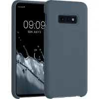 Kwmobile telefoonhoesje geschikt voor Samsung Galaxy S10e - Hoesje met siliconen coating - Smartphone case in leisteen