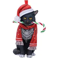 Nemesis Now Kerstballen - Candy Cane Cat - voor Geen - standaard | Maat Standard