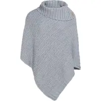 Knit Factory Nicky Gebreide Poncho - Licht Grijs - One Size