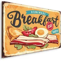 Karo-art Schilderij - Homemade Breakfast, Reclamebord, Premium Print