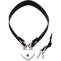Huismerk Lock-It Heart Choker Met Afsluitbaar Hartje - Zwart