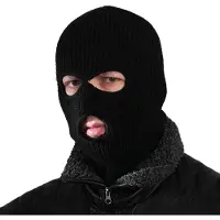 Partyking - Boef Kostuum - Zwarte Balaclava Bivakmuts Dief - Zwart - Carnavalskleding - Verkleedkleding