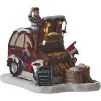 Luville | Kerstdorp Miniatuur Bakkerswagen polyester multicolour 12.5x1x9 cm kerstdecoratie | NADUVI