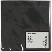 Packlinq Servetten, afm 40x40 cm, 60 gr, zwart, 20 stuk/ 1 doos