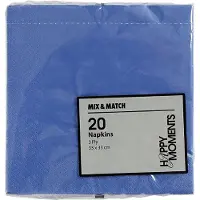 Packlinq Servetten, witte achterkant, afm 33x33 cm, lichtblauw, 20 stuk/ 1 doos