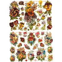 Packlinq Vintage plaatjes, viooltje, vel 16,5x23,5 cm, 2 vel/ 1 doos