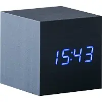 Gingko Cube Click Clock Zwart/Blauw