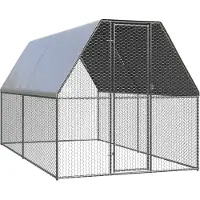 vidaXL Kippenhok 2x4x2 m gegalvaniseerd staal