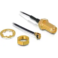 DeLOCK MHF I (v) - RP-SMA (v) kabel - Micro Coax (1.13 mm) - 50 Ohm / zwart - 0,50 meter
