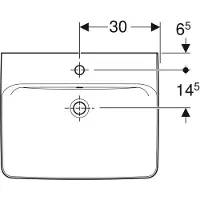 Geberit Renova Plan wastafel, 60 cm, met 1 kraangat, met overloop