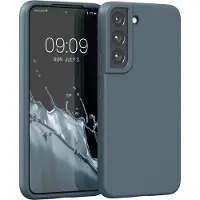 Kwmobile telefoonhoesje geschikt voor Samsung Galaxy S22 - Hoesje met siliconen coating - Smartphone case in leisteen