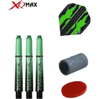 Xqmax XQ MAX Terminator flights accessoiresset, 35mm shafts, wax en slijpsteentje - groen/zwart