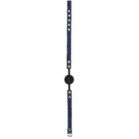 Ouch! Ouch Siliconen Ball Gag - Met Ruwe Denim Bandjes - Blauw