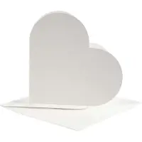 Packlinq Hartvormige Kaarten, afmeting kaart 12,5x12,5 cm, afmeting envelop 13,5x13,5 cm, off-white, 10 set