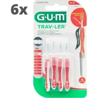 Gum Travler ragers Rood 0.8mm - 6 x 4 stuks - Voordeelverpakking