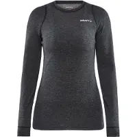 Craft Ondershirt Women Core Wool Merino LS Tee Black Melange-XXL