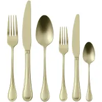Sambonet - 36 Delig bestekset - S.H. Royal Antique Pvd Champagne - Klassiek - Stijlvol - Luxe bestek - Mat - Vaatwasbestendig - 6 persoons