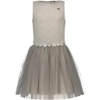 Le Chic Meisjes Jurk - Mouwloos - Opengewerkte stof en tule - Maat 116