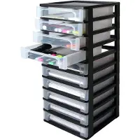 Iris OCH-2100 Ladecontainer, Zwart/Transparant, 35,5 x 26 x 81,5 cm