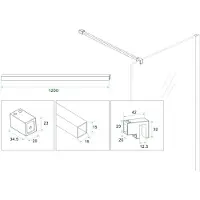 Wiesbaden Slim stabilisatiestang 120 cm geborsteld staal