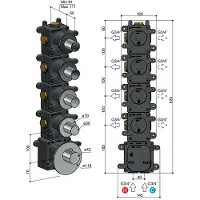Hotbath archie high flow thermostaat met 4 stopkranen rvs 316 arhf014ix
