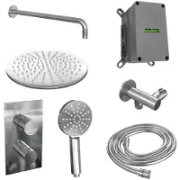 Brauer Chrome Edition complete inbouw regendouche met 3 standen handdouche, gebogen wandarm en hoofddouche 30cm set 34 chroom
