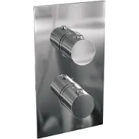 Brauer Chrome Edition thermostatische inbouw regendouche 3-weg omstelling SET 45 met 20 cm douchekop en gebogen muurarm en 3-standen handdouche en doucheslang en geïntegreerde glijstang chroom