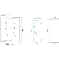 Wiesbaden Schuifdeur skyline douchedeur 130x200 cm 8 mm nano coating mat zwart