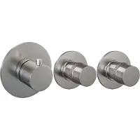 Brauer Brushed Edition thermostatische inbouw regendouche SET 16 met 30 cm douchekop en gebogen muurarm en staaf handdouche en doucheslang en geïntegreerde glijstang RVS geborsteld PVD