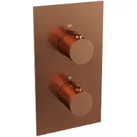 Brauer Copper Edition complete inbouw regendouche met staafhanddouche, gebogen wandarm en hoofddouche 20cm set 27 koper geborsteld PVD