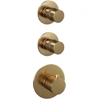 Brauer Gold Edition complete inbouw regendouche met staafhanddouche, plafondarm en hoofddouche 30cm set 6 messing geborsteld PVD