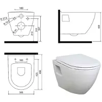 Creavit Paula Hangtoilet 35,5x50cm, wit