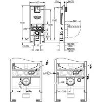 GROHE Rapid SLX inbouwreservoir (met installatiehoogte van 1,13m) voor een zwevend toilet - Met universele stortbak, flowmanager, stopcontact en zonder afvoerpijp - 39597000