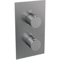 Brauer Brushed Edition thermostatische inbouw regendouche 3-weg omstelling SET 48 met 30 cm douchekop en plafondarm en 3-standen handdouche en doucheslang en geïntegreerde glijstang RVS geborsteld PVD
