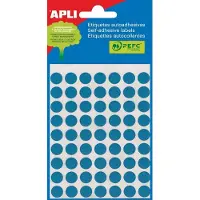 APLI ronde etiketten in etui diameter 10 mm, blauw, 315 stuks, 63 per blad (2052) - 13 stuks