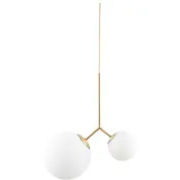 House Doctor Twice Hanglamp Messing/opal White - Hanglampen Glas Brass - 203970105