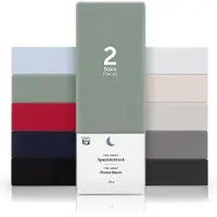 Blumtal Hoeslaken - Fitted Sheet - Jersey - Katoen - 90 x 200 x 30 cm - Zomers Groen - Set van 2