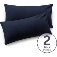 Blumtal - Set Van 2 Kussenslopen - Superzachte Premium Jersey Kussenhoes - 100% Katoen - 40 x 60 cm - Donkerblauw