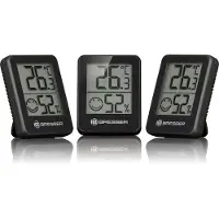 Bresser Weerstation - ClimaTemp Hygro Indicator - Set van 3 - Checkt Binnenklimaat - Zwart