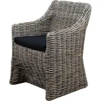 AVH-Collectie Kursi Louise dining tuinstoel naturel rotan - olefin black