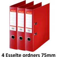 Esselte 4 x Ordner Basic - kunststof - rug 75mm – rood