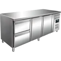 Saro Koelwerkbank met 2 deuren en 2 laden | 179,5 x 70 x 89/95 cm (Lager dan 90 cm;90 tot 150 cm;)