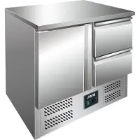 Saro Gekoelde werkbank 1 deur 2 laden RVS | 90 x 70 x 85/88,5 cm