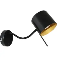LumenXL Industriële wandlamp Carmel in zwart met goud